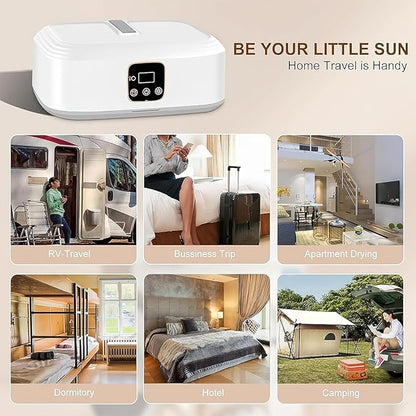 Electric Cloth Warmer – Portable Automatic Wet Clothing Air Warmer for Home, Towel Rack & Warming Bag Use, Fast Drying, White, ABS Material